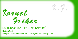 kornel friker business card